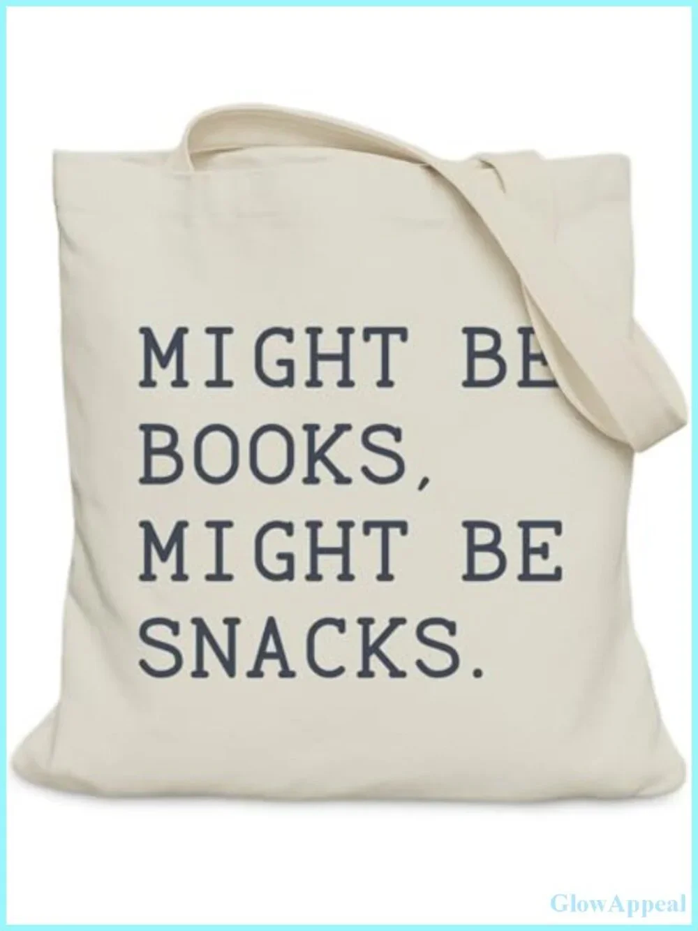 Canvas Book Lover Tote Bag with Inner Pocket, Literary Gift for Readers,